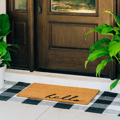 Meet and Greet Natural Coir Doormat