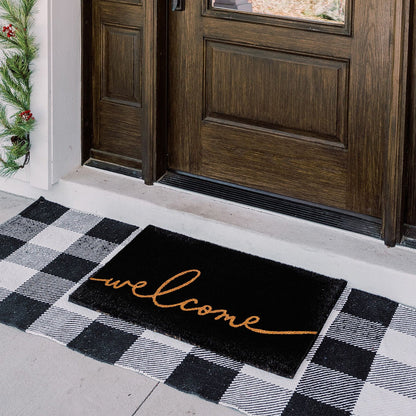 Nocturnal Greeting Natural Coir Doormat