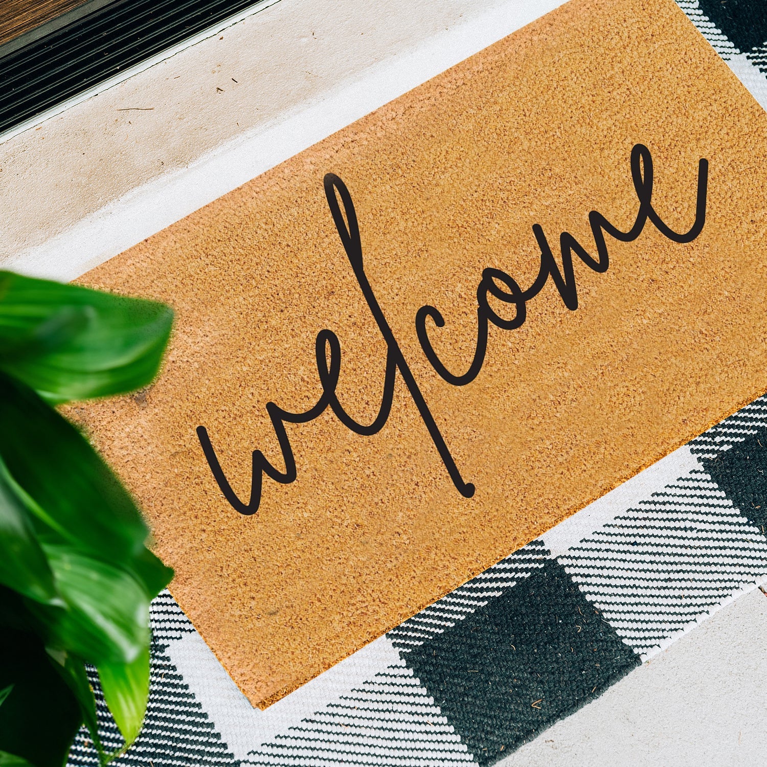 Warm Welcome Natural Coir Doormat