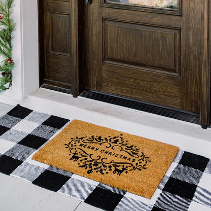Merry Christmas Natural Coir Doormat