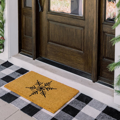 Snowflake Natural Coir Doormat