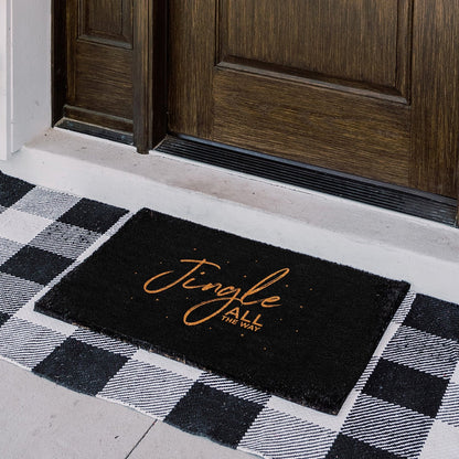 Midnight Jingle Natural Coir Doormat