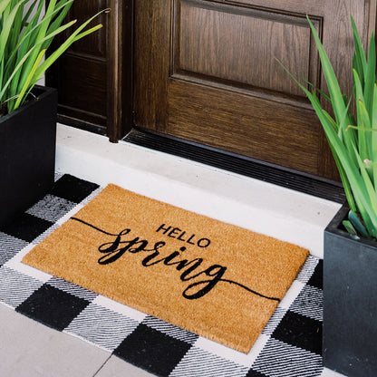 Hello Spring Natural Coir Doormat