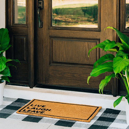 Live Laugh Leave Natural Coir Doormat