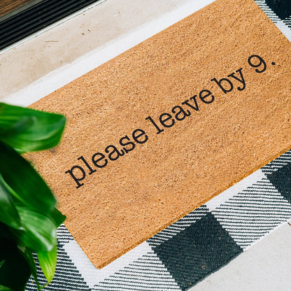 Goodbye at 9 Natural Coir Doormat