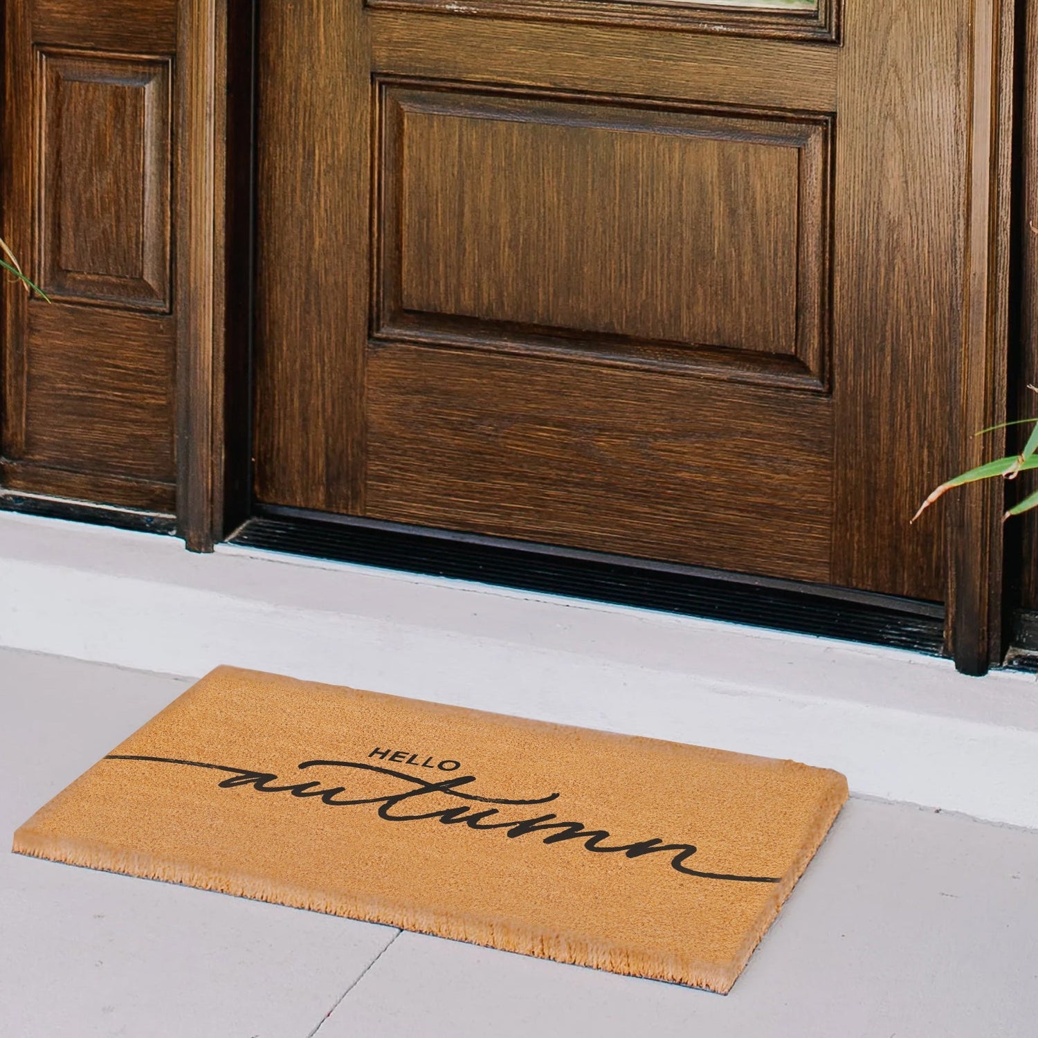 Hello Autumn Natural Coir Doormat