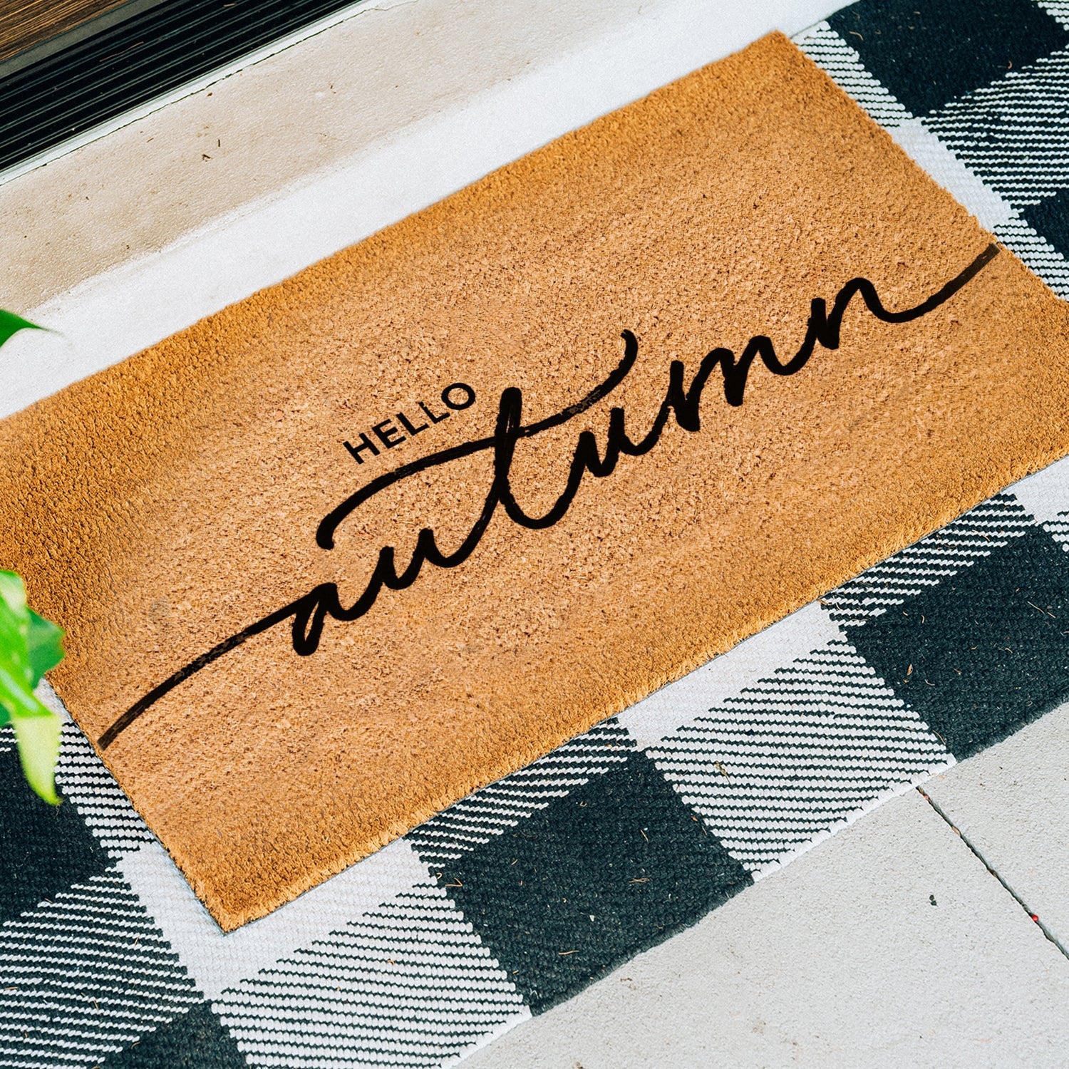 Hello Autumn Natural Coir Doormat