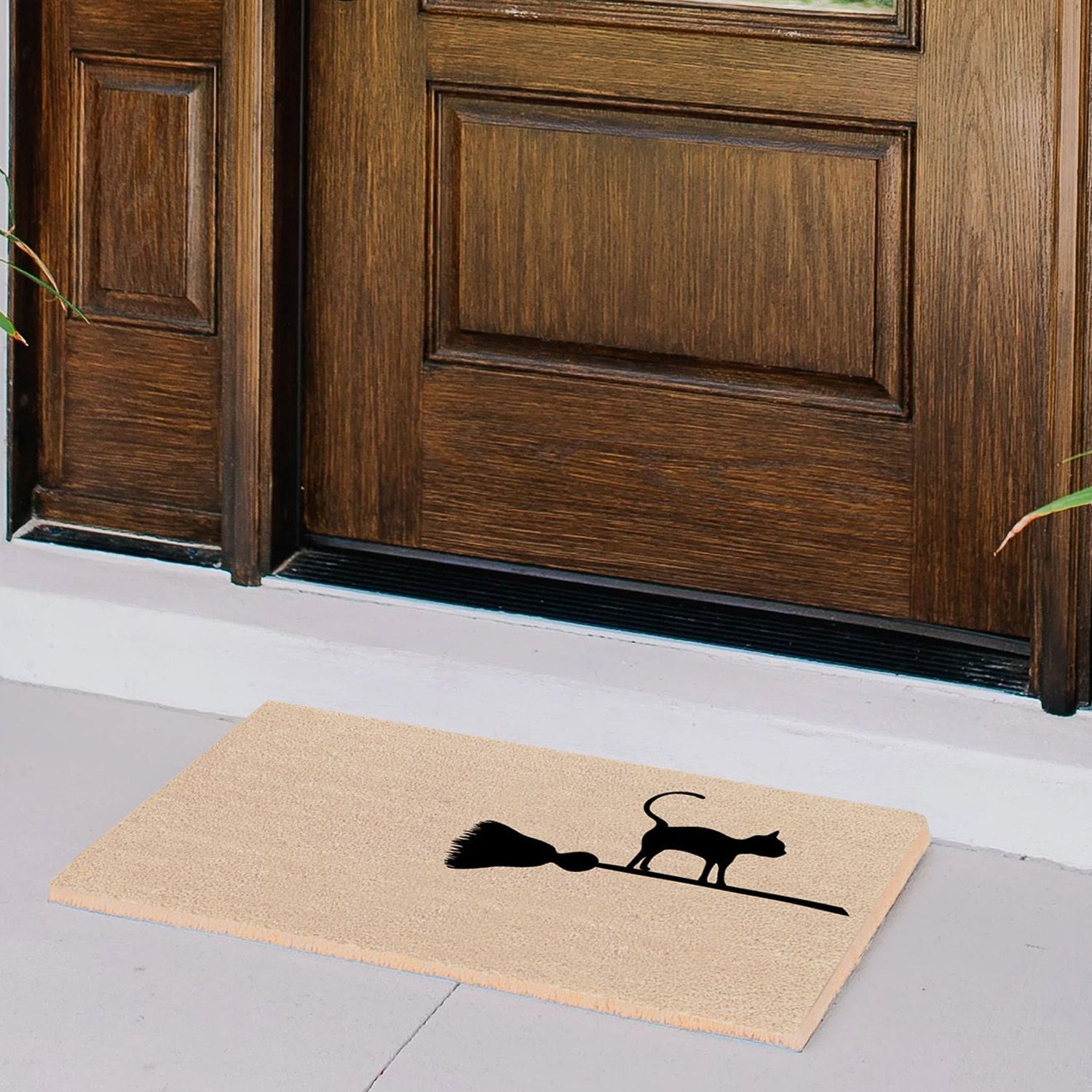 Whiskered Witch Natural Coir Doormat