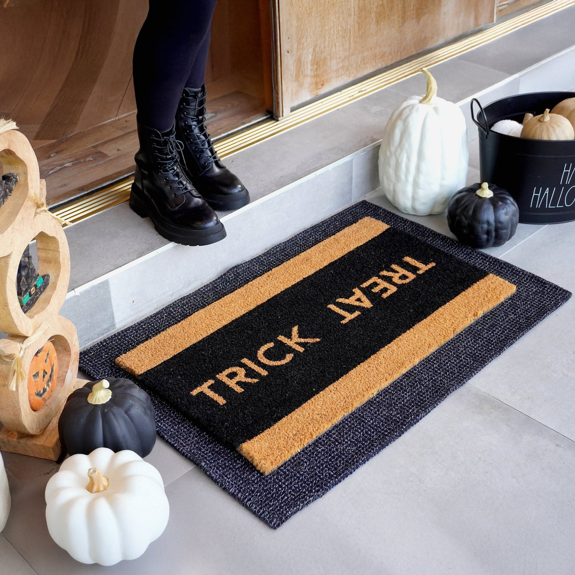 Trick or Treat Natural Coir Doormat