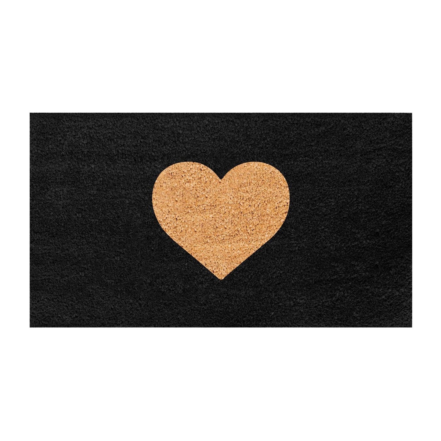 Midnight Heart Natural Coir Doormat