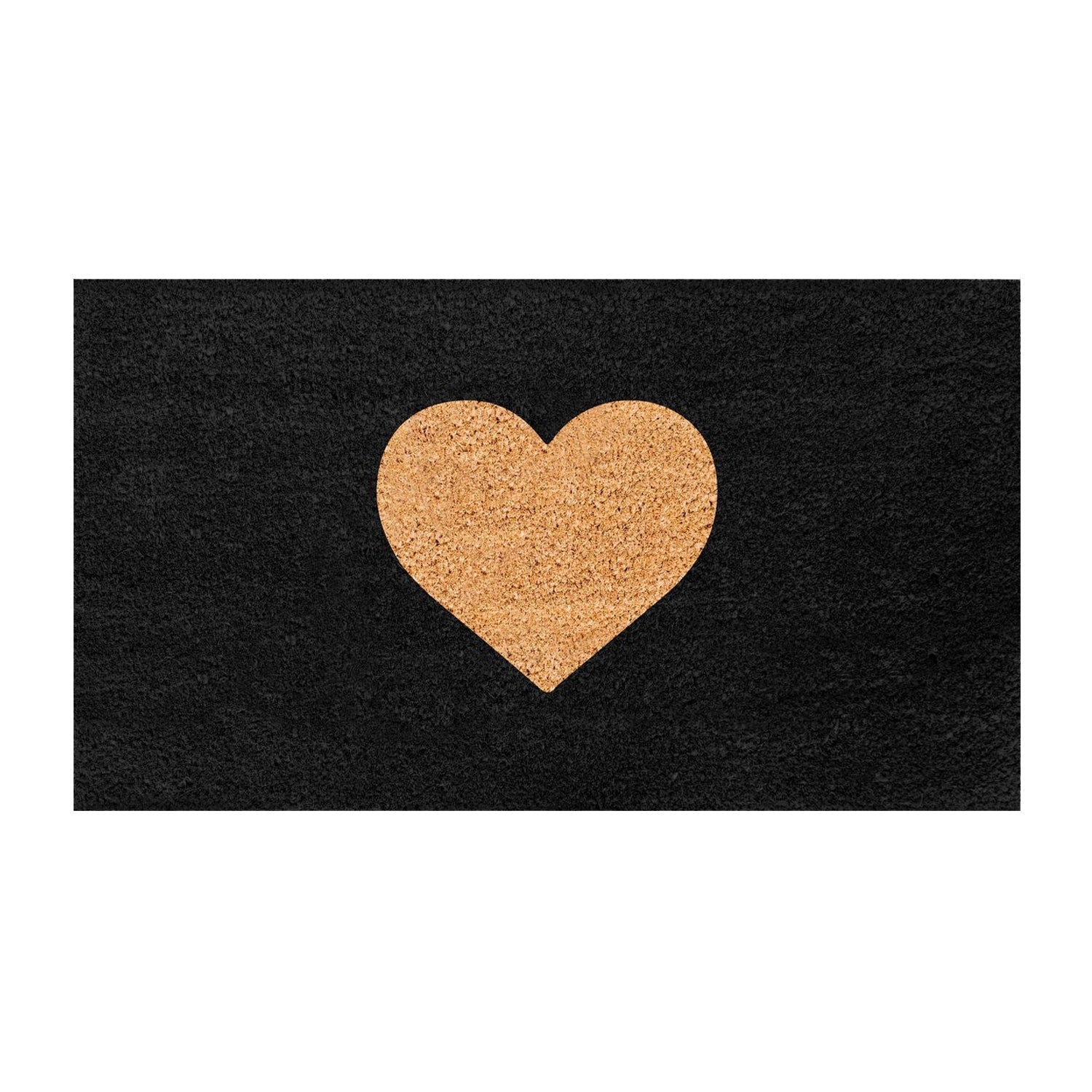 Midnight Heart Natural Coir Doormat