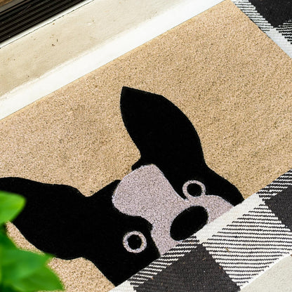 French Bulldog Natural Coir Doormat
