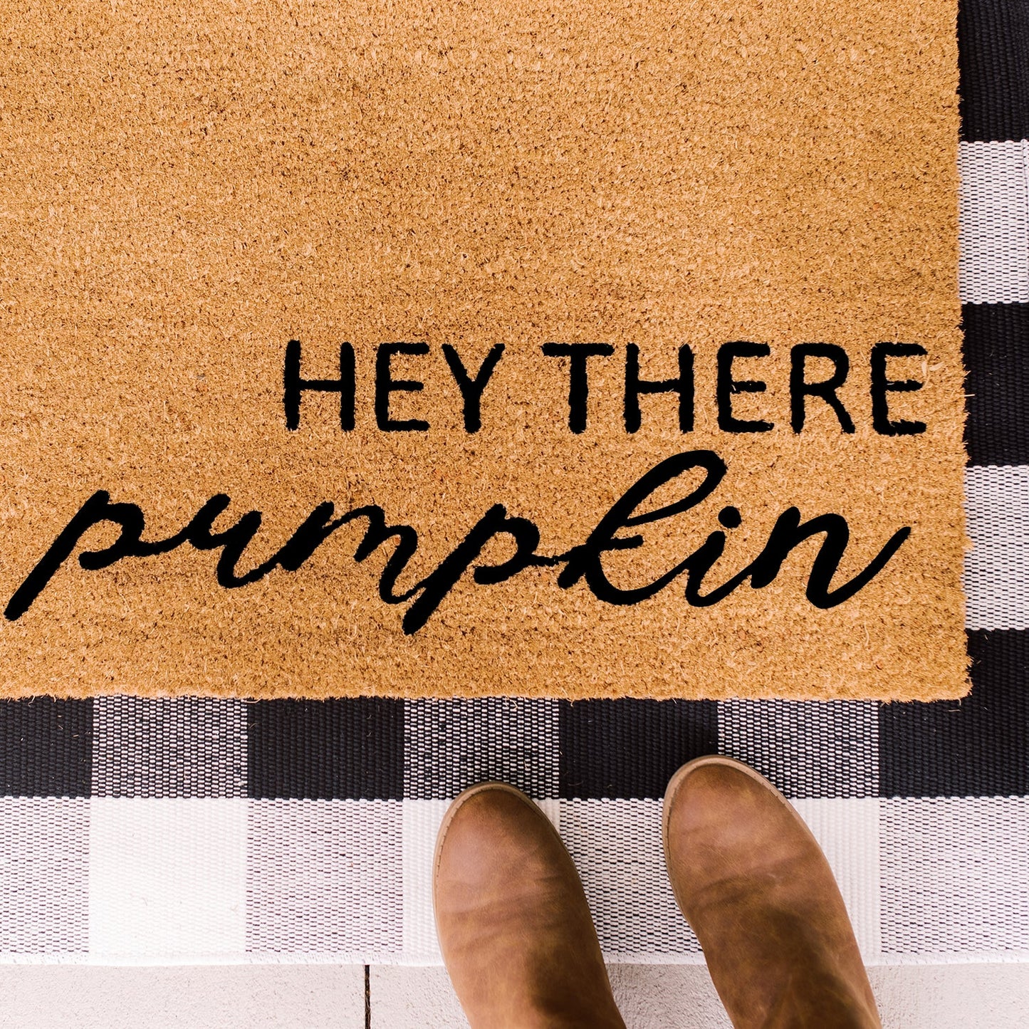 Hey There Pumpkin Natural Coir Doormat