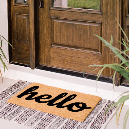 hello Natural Coir Doormat