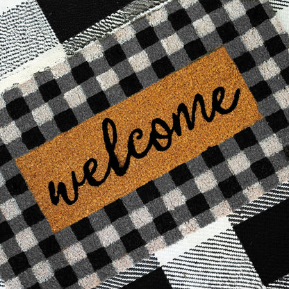 Buffalo Check Welcome Natural Coir Doormat