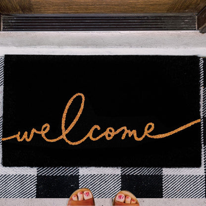Nocturnal Greeting Natural Coir Doormat