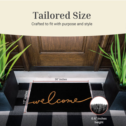 Nocturnal Greeting Natural Coir Doormat - 17x30