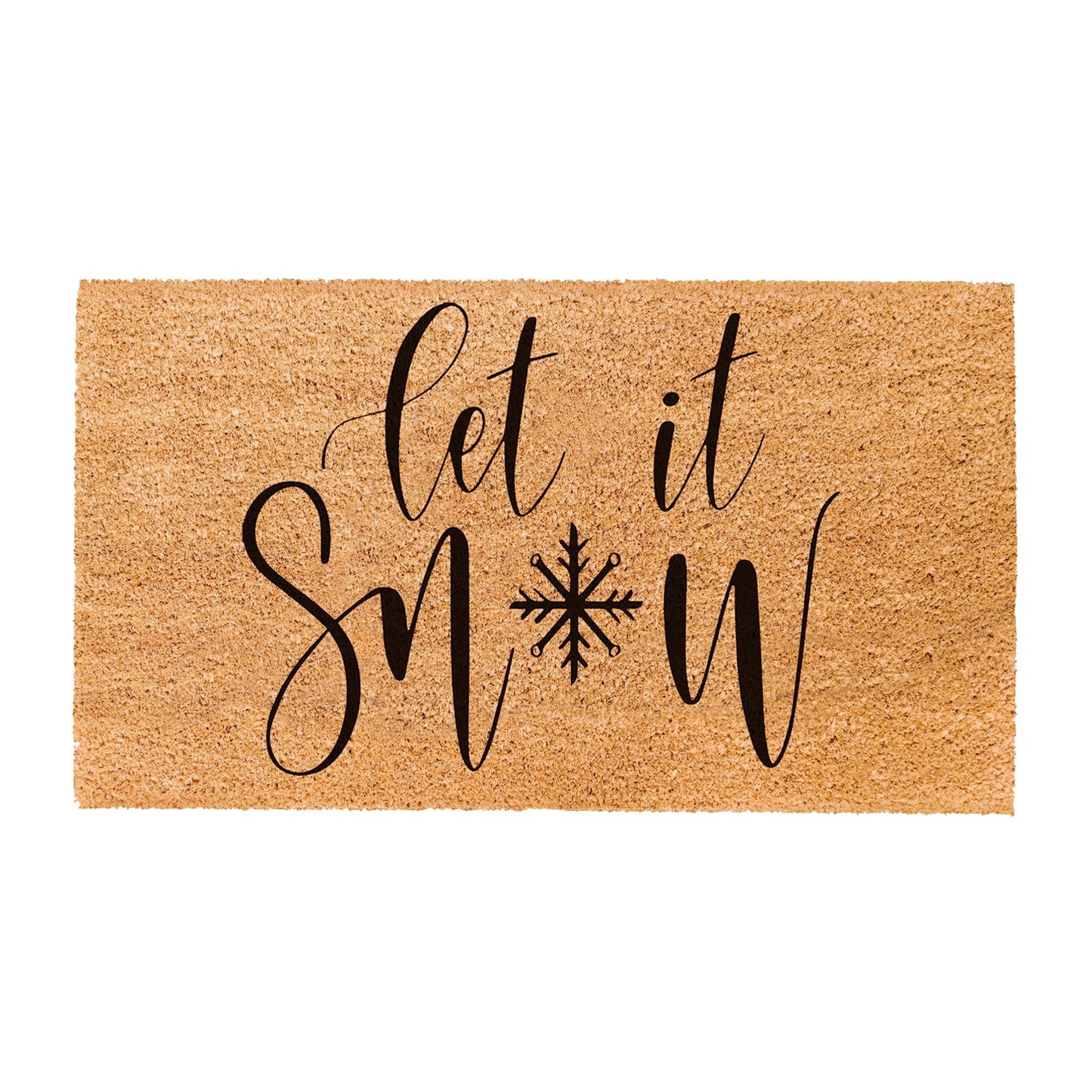 Let it Snow Natural Coir Doormat