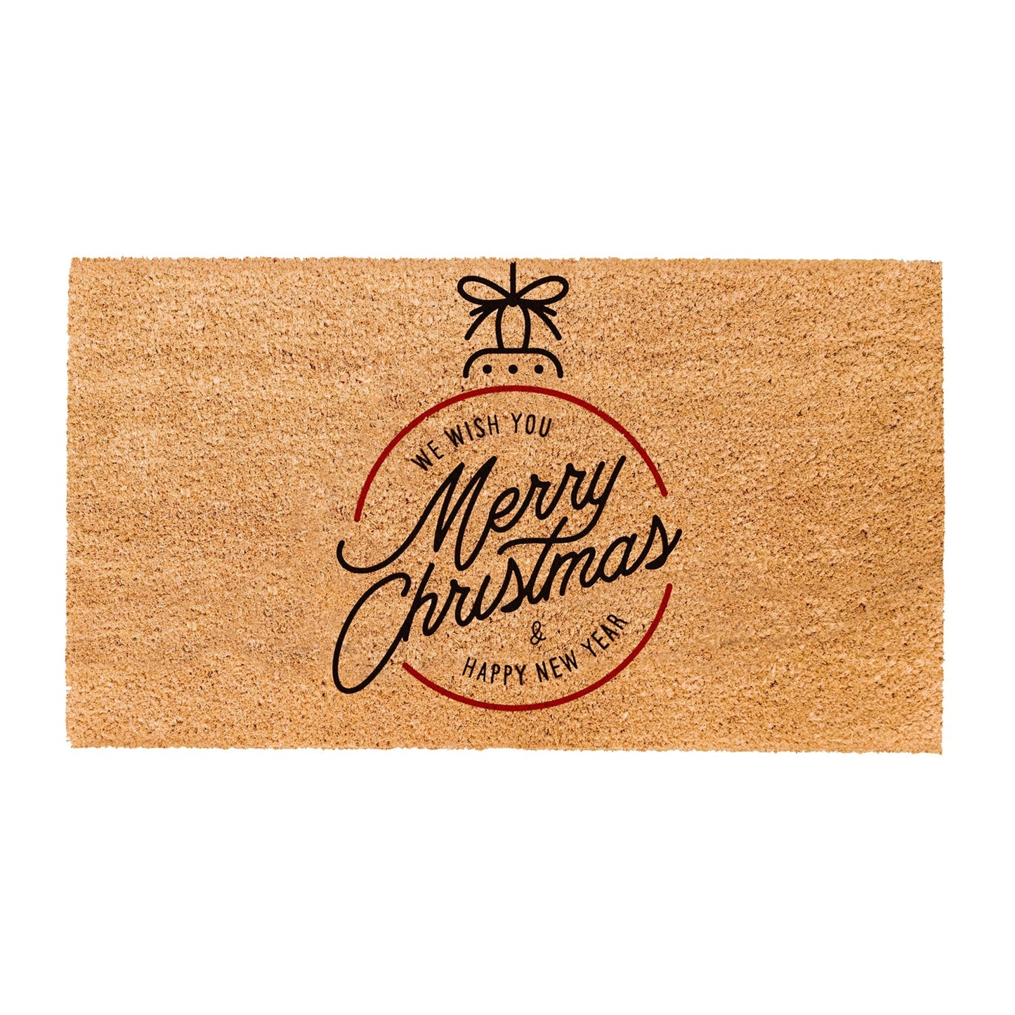 Christmas w/ Decoration Natural Coir Doormat