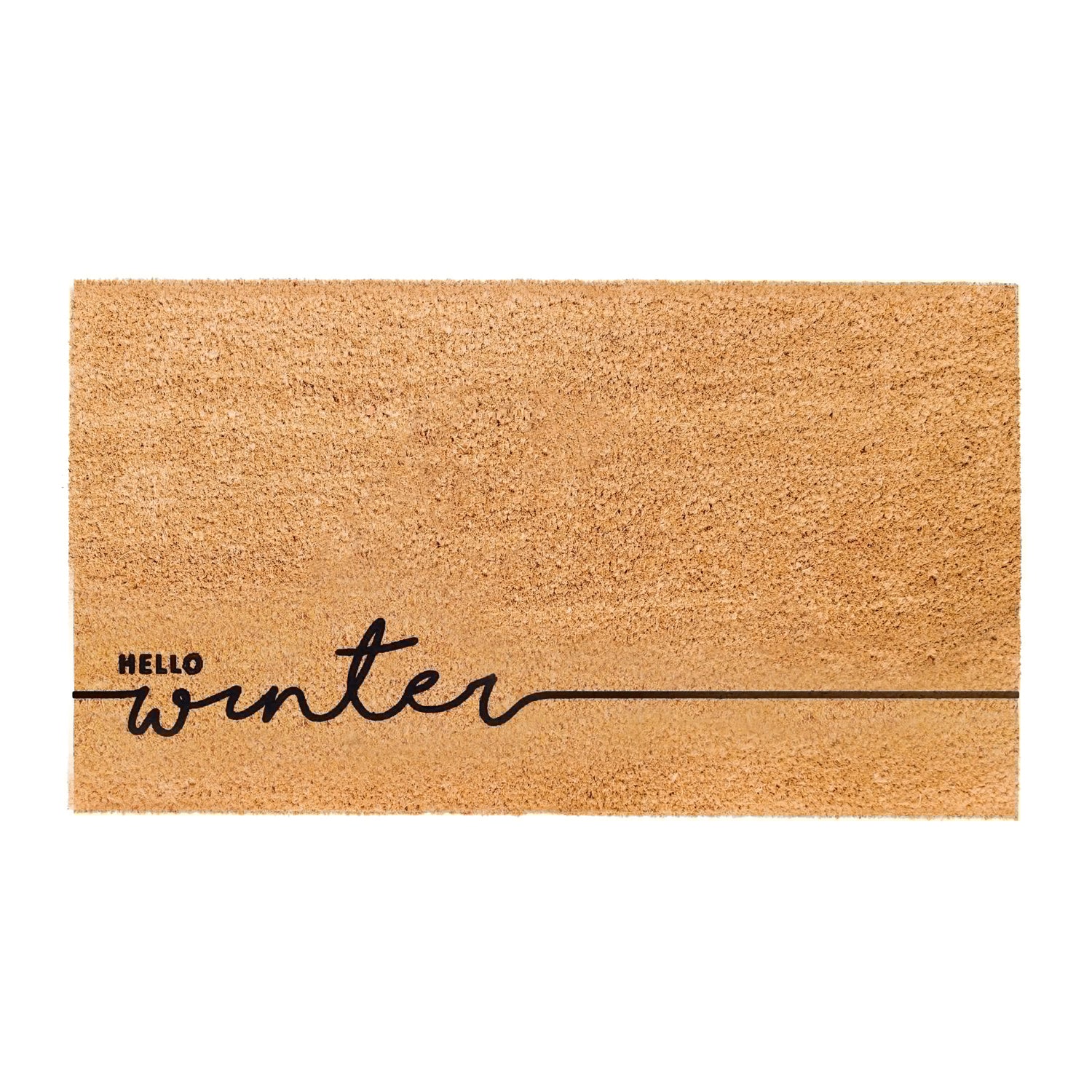 Hello Winter Natural Coir Doormat