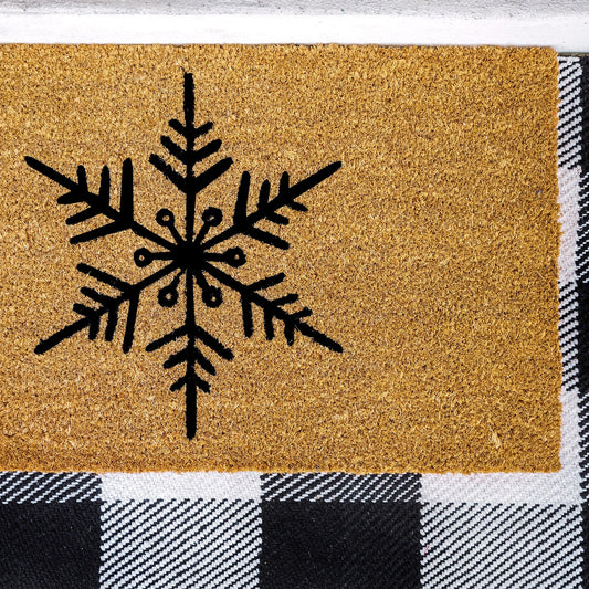 Snowflake Natural Coir Doormat