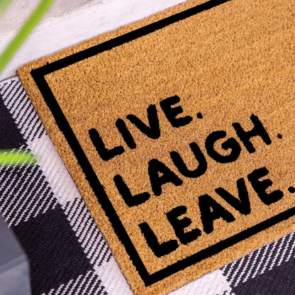 Live Laugh Leave Natural Coir Doormat