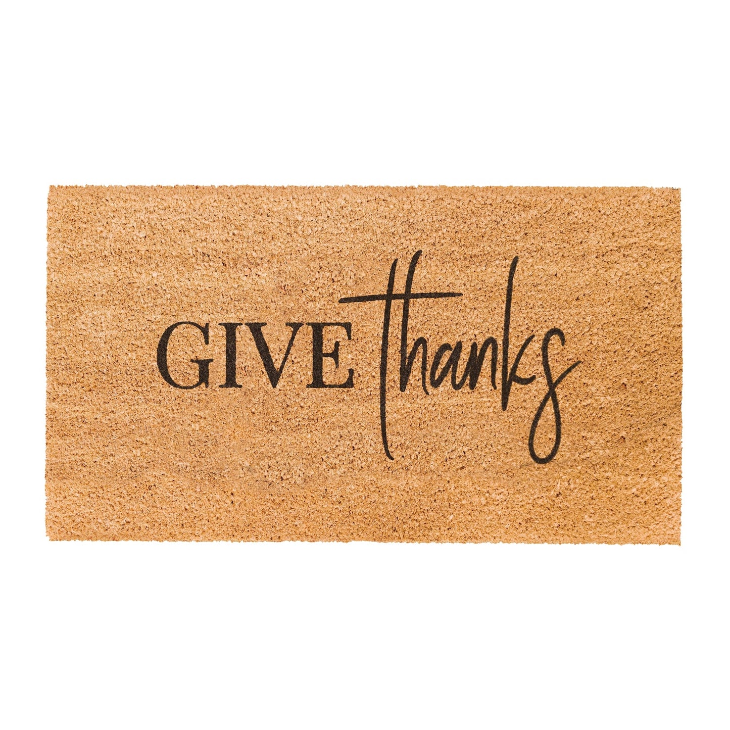 Give Thanks Natural Coir Doormat