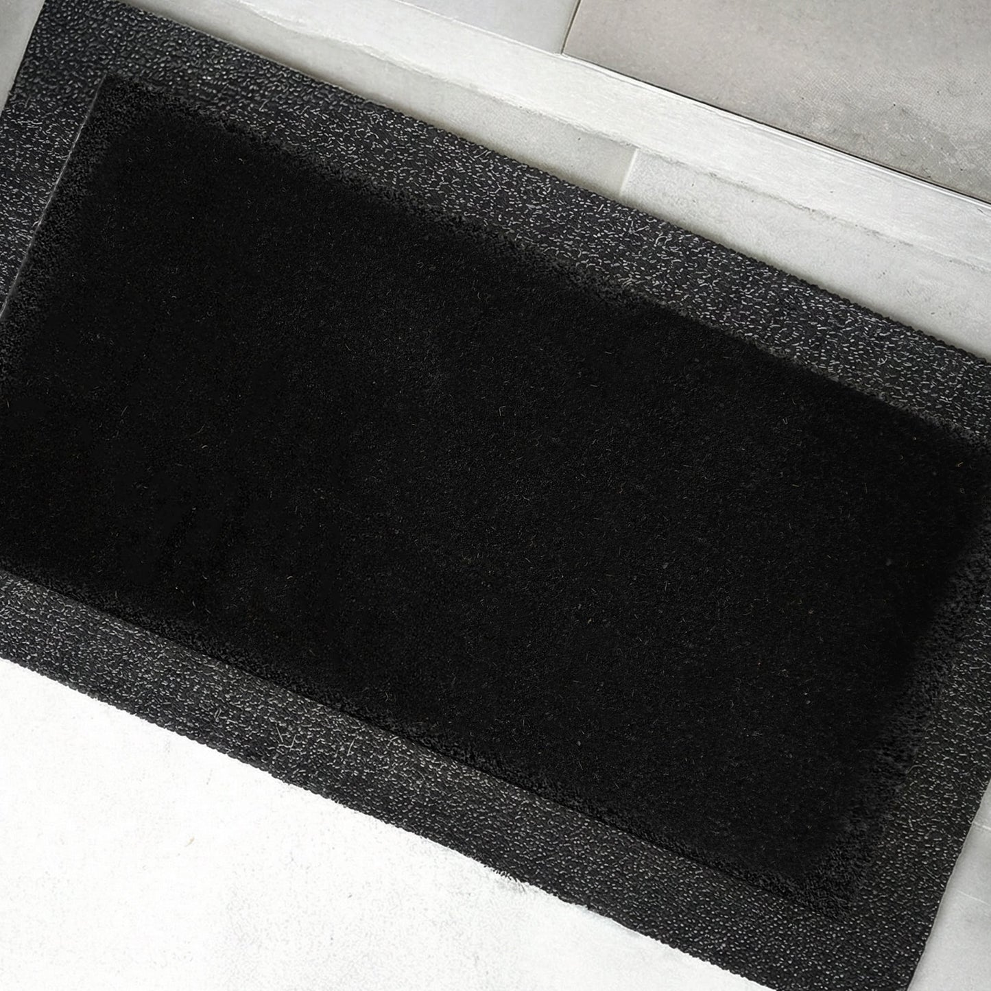 Black Natural Coir Doormat - 24x48