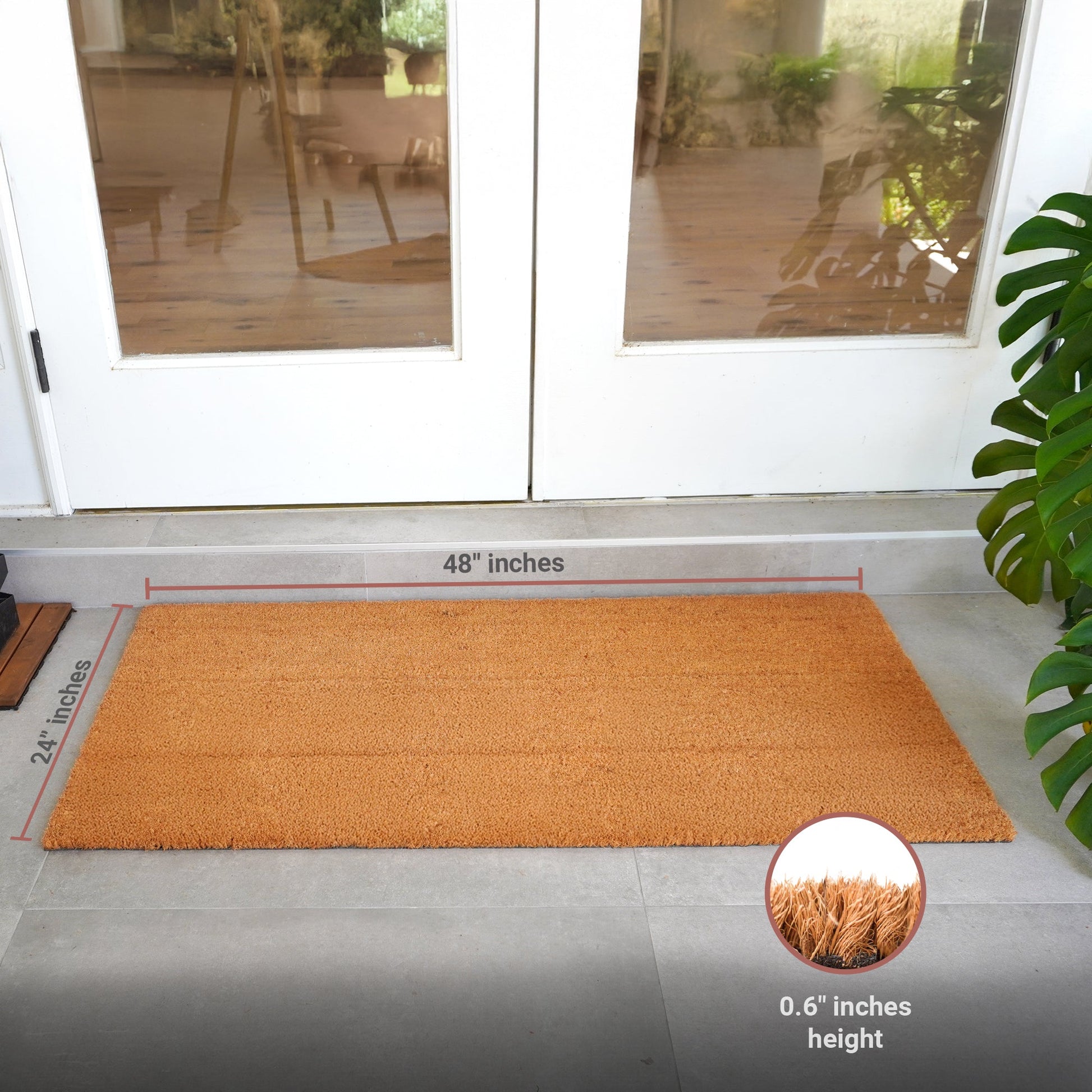 Natural Coir Doormat - 24x48