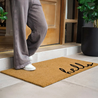 Meet and Greet Natural Coir Doormat - 24x48