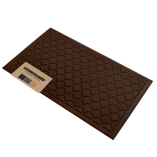 Brown Quatrefoil Hydroguard Doormat