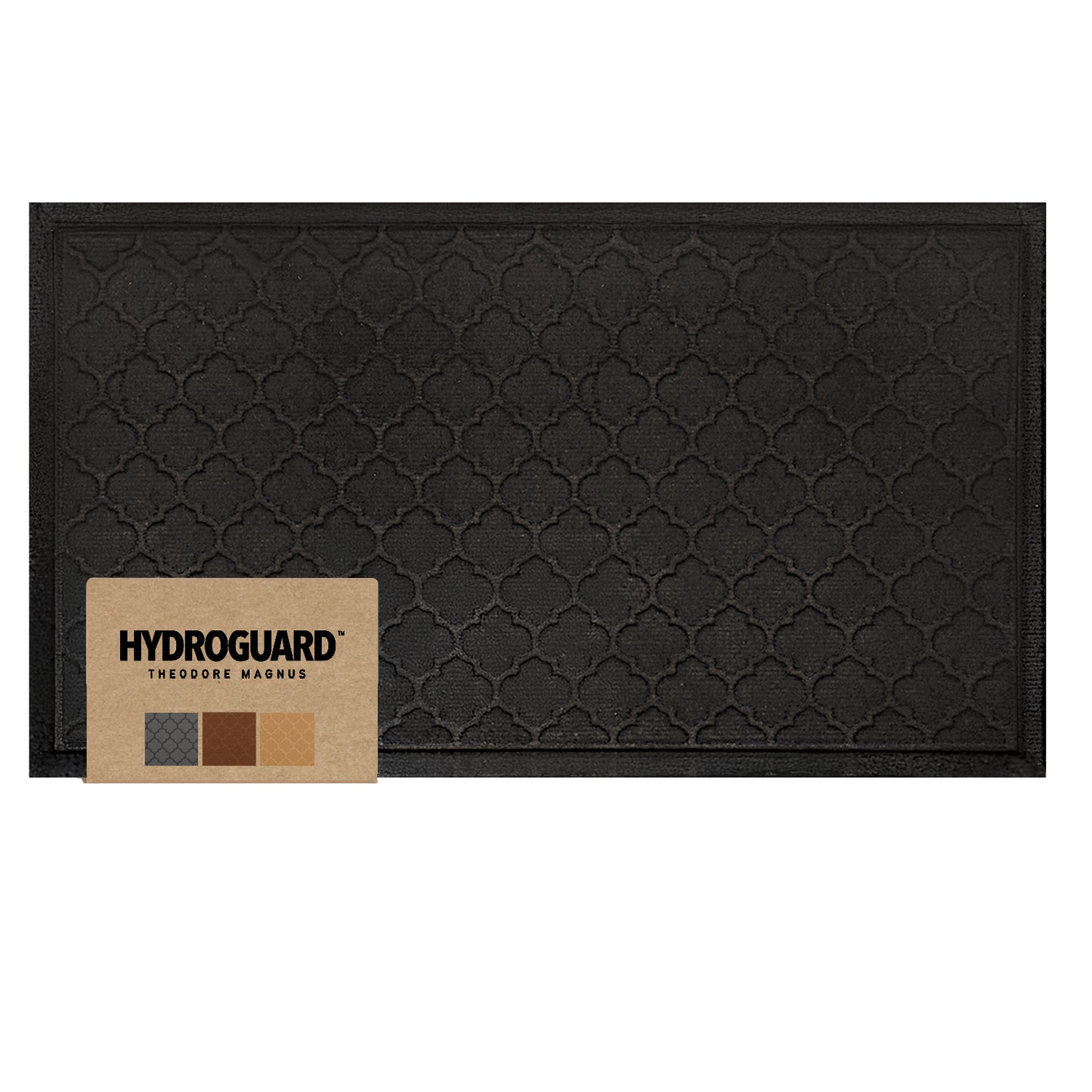 Black Quatrefoil Hydroguard Doormat