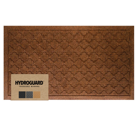 Brown Quatrefoil Hydroguard Doormat