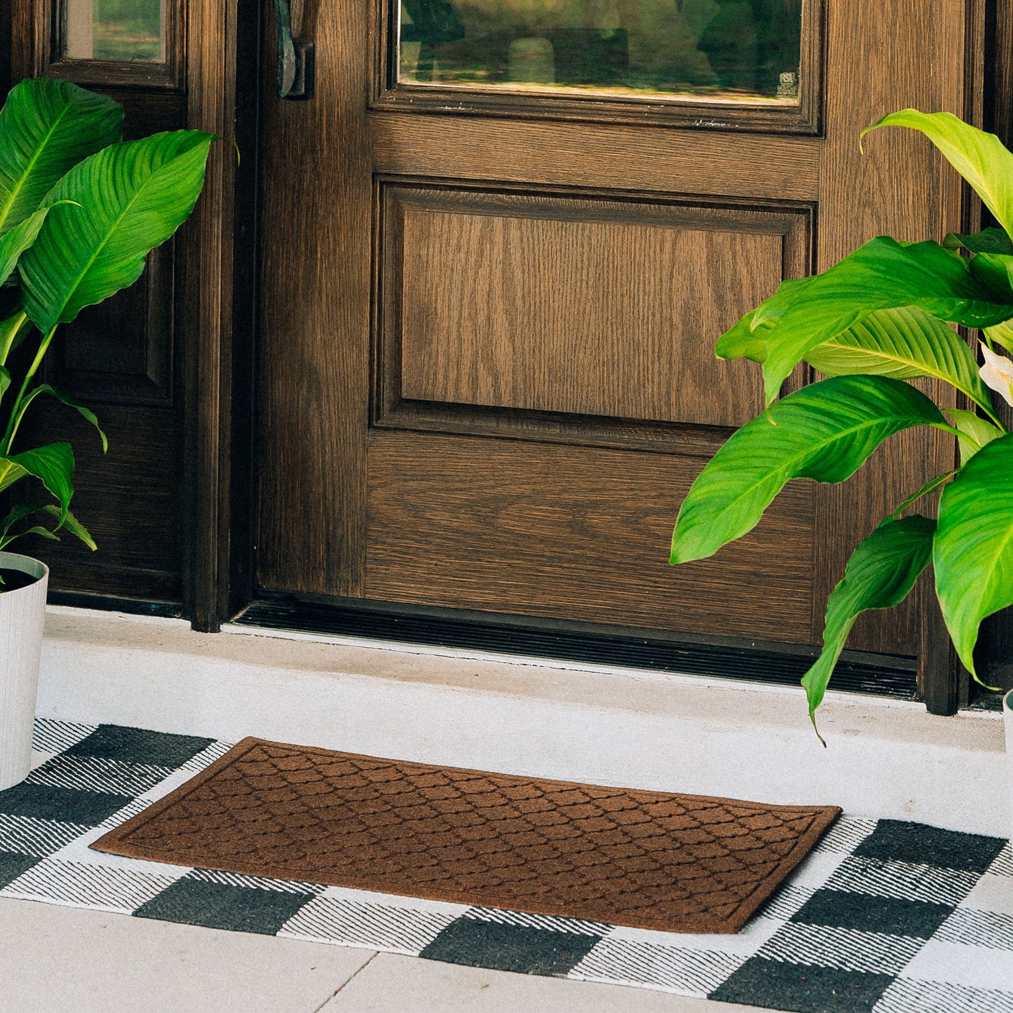 Brown Quatrefoil Hydroguard Doormat