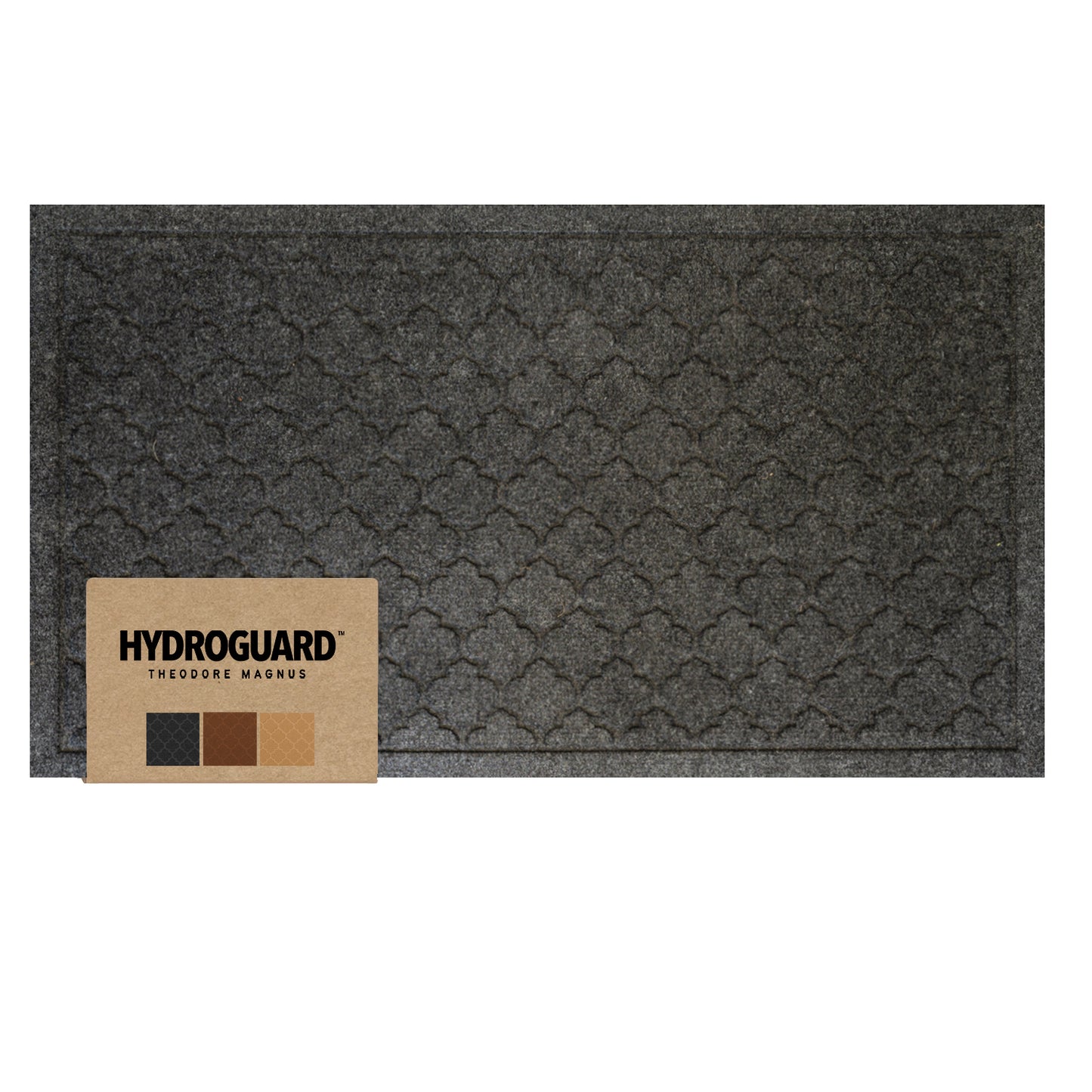 Charcoal Quatrefoil Hydroguard Doormat