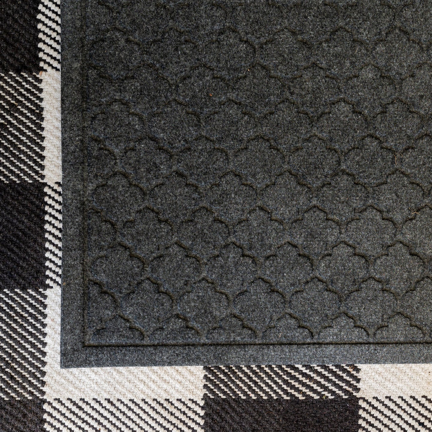 Charcoal Quatrefoil Hydroguard Doormat