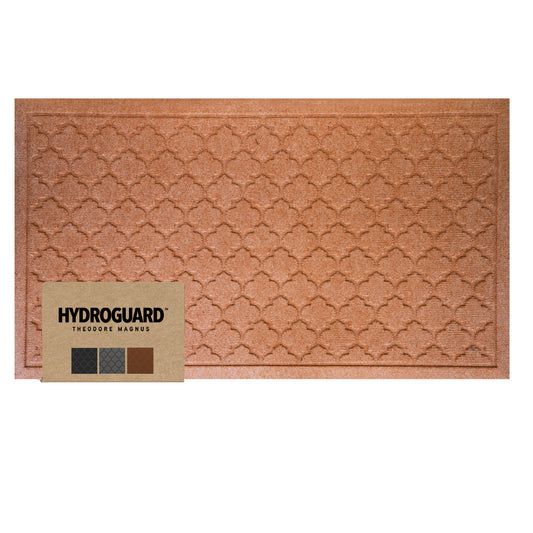 Light Brown Quatrefoil Hydroguard Doormat