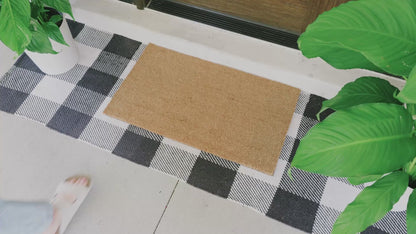 Right Stripes Natural Coir Doormat