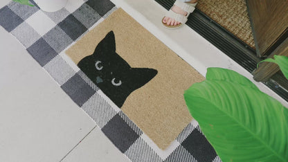 Whiskers Swag Natural Coir Doormat