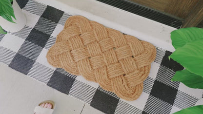 Rope Stripe Natural Woven Doormat