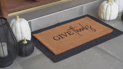 Give Thanks Natural Coir Doormat