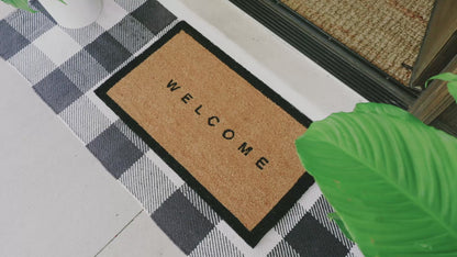 Welcome w/ Border Natural Coir Doormat