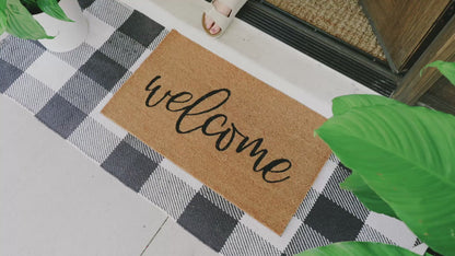 Meet and Greet Natural Coir Doormat