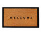 Theodore Magnus Natural Coir Doormat with non-slip backing - 17 x 30 - Outdoor / Indoor - Natural - Welcome w/ Border
