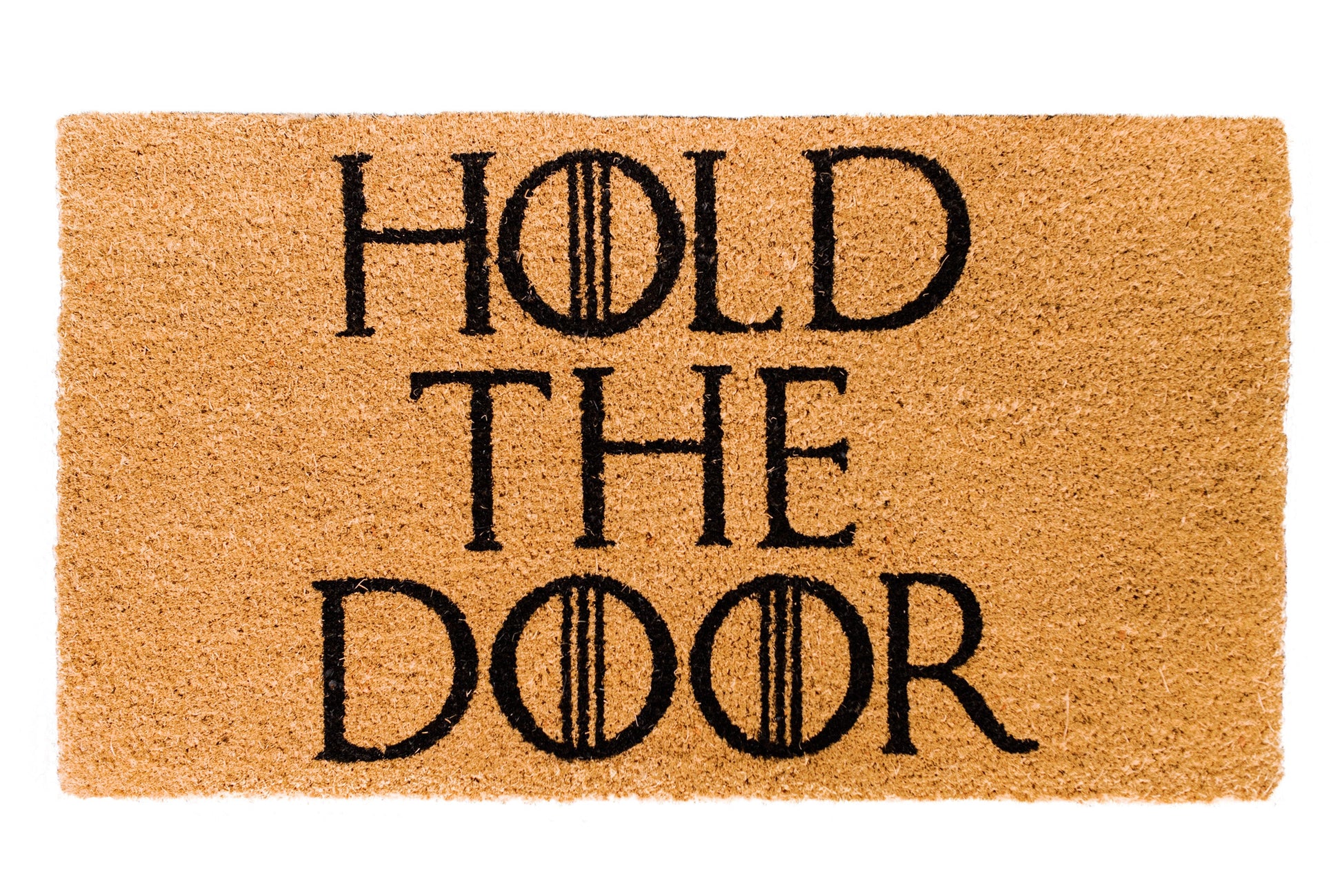 Theodore Magnus Natural Coir Doormat with non-slip backing - 17 x 30 - Outdoor / Indoor - Natural - Hold the Door