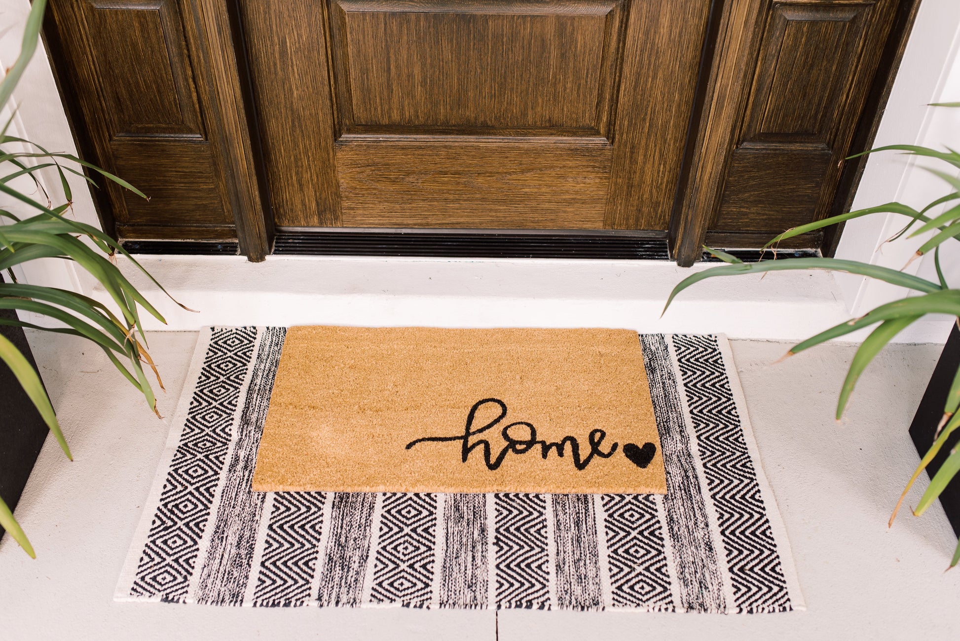 Theodore Magnus Natural Coir Doormat with non-slip backing - 17 x 30 - Outdoor / Indoor - Natural - Heart and Home